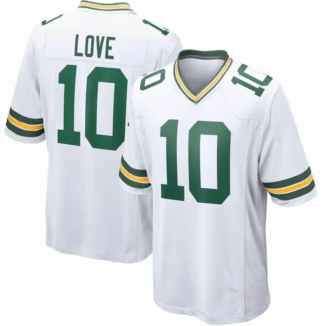 Unisex Love-Inspired #10 Green Bay Football Game Player Jersey - White, Sports Collectible Jersey