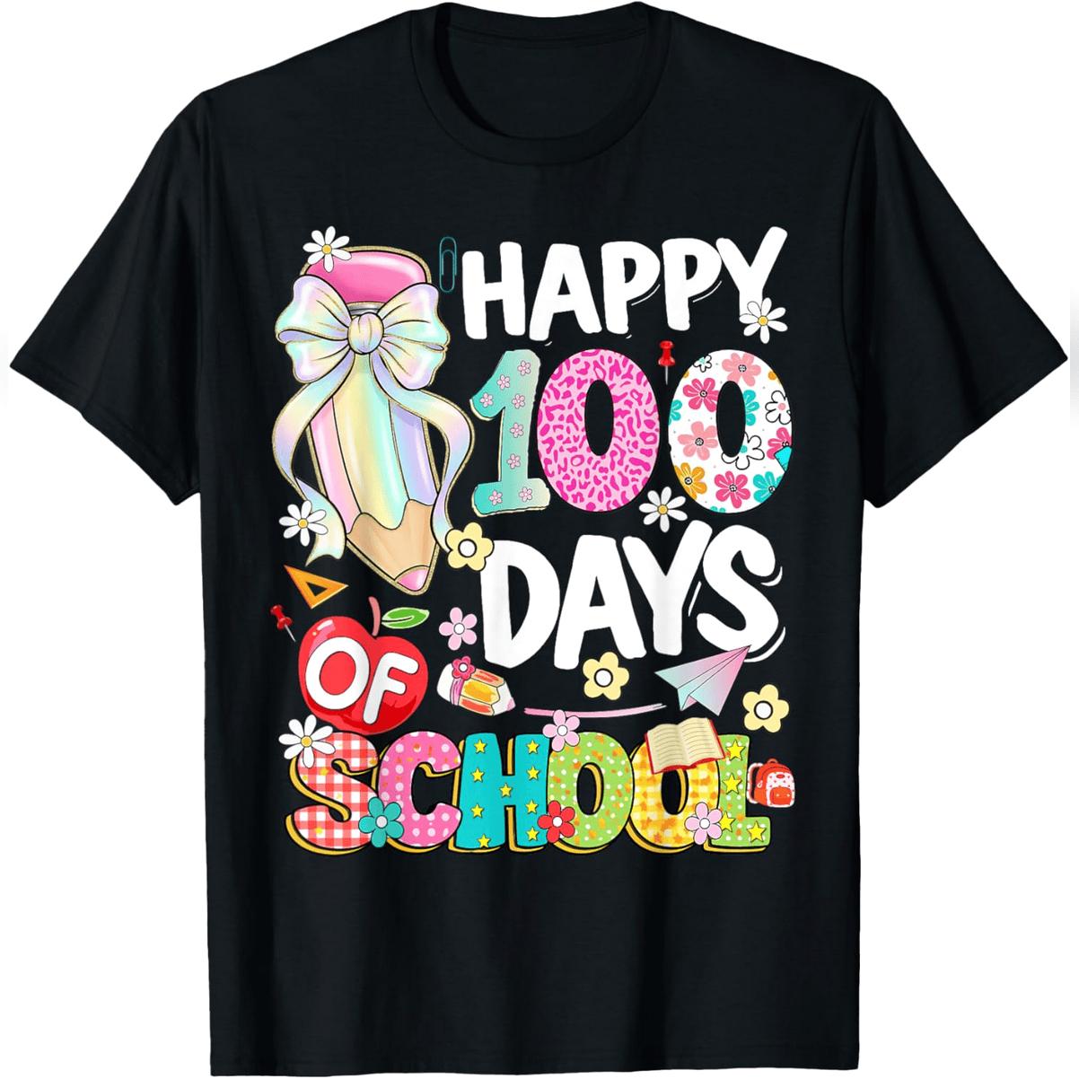 100th Day Of School Girls 100 Days Smarter Teachers T-Shirt Comfy Everyday T-Shirt