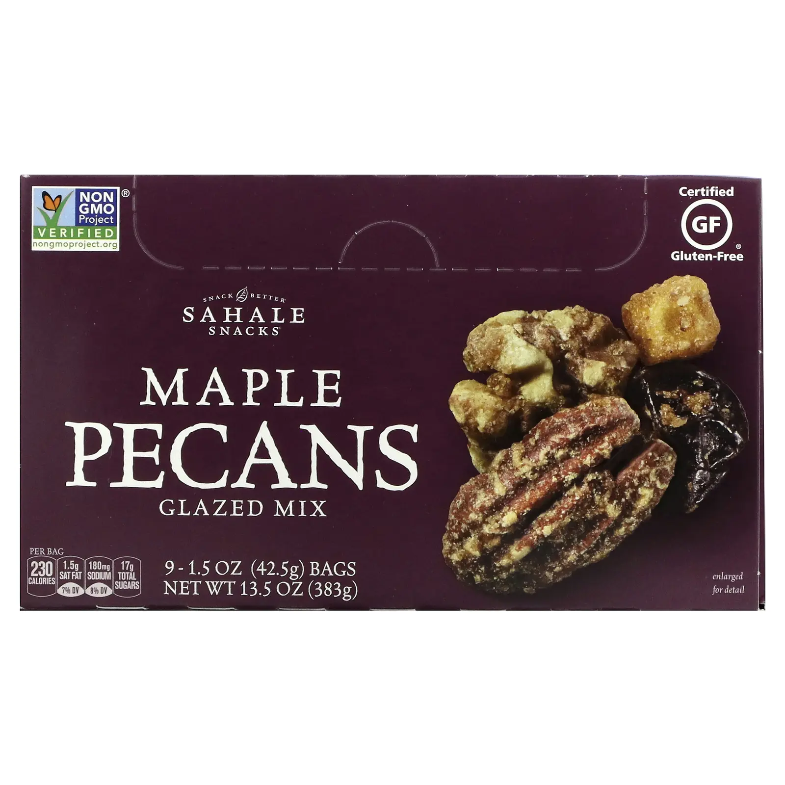 Sahale Snacks Glazed Mix, Maple Pecans, 9 Packs, 1.5 oz (42.5 g) Each