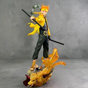 1 Pieces Naruto & Sasuke Six Paths Mode Figure! Back-to-Back Dual Pose with Effect Base，Naruto & Sasuke Six Paths Statue! Best Gift for Naruto Fans，Perfect Desk Decor for Otakus