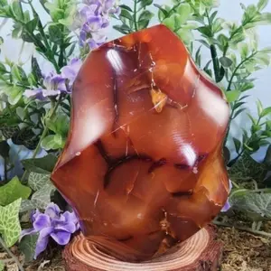 Carnelian Agate Crystal Flame, Spiral #1