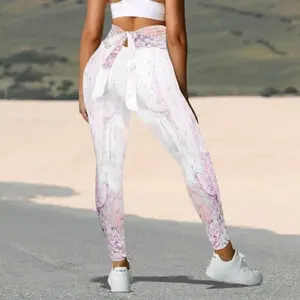 Pink Cactus Yoga Pants with waist tie