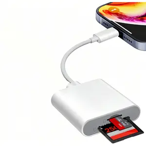 Card Reader High-Speed Type-C SD/TF Dual Slot Memory Card Reader Portable Plug and Play for Mobile Phone Tablet Laptop Digital Camera GoPro Drone Trail Camera Dash Cam Supports 1TB Storage Batch Uploads One-Click Sharing Great Summer Gift for Outdoor Adve