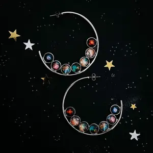 Nebula Rainbow Pride Hoop Earrings