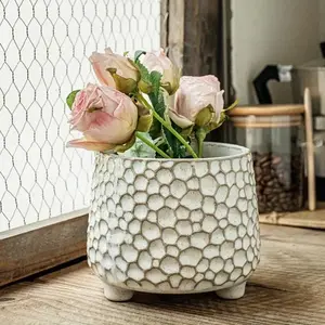 Pine Cone Shaped Ceramic Storage Jar, Durable Ceramic Material Ornament Jar, Home Organizer for Living Room Bedroom Kitchen, Decor