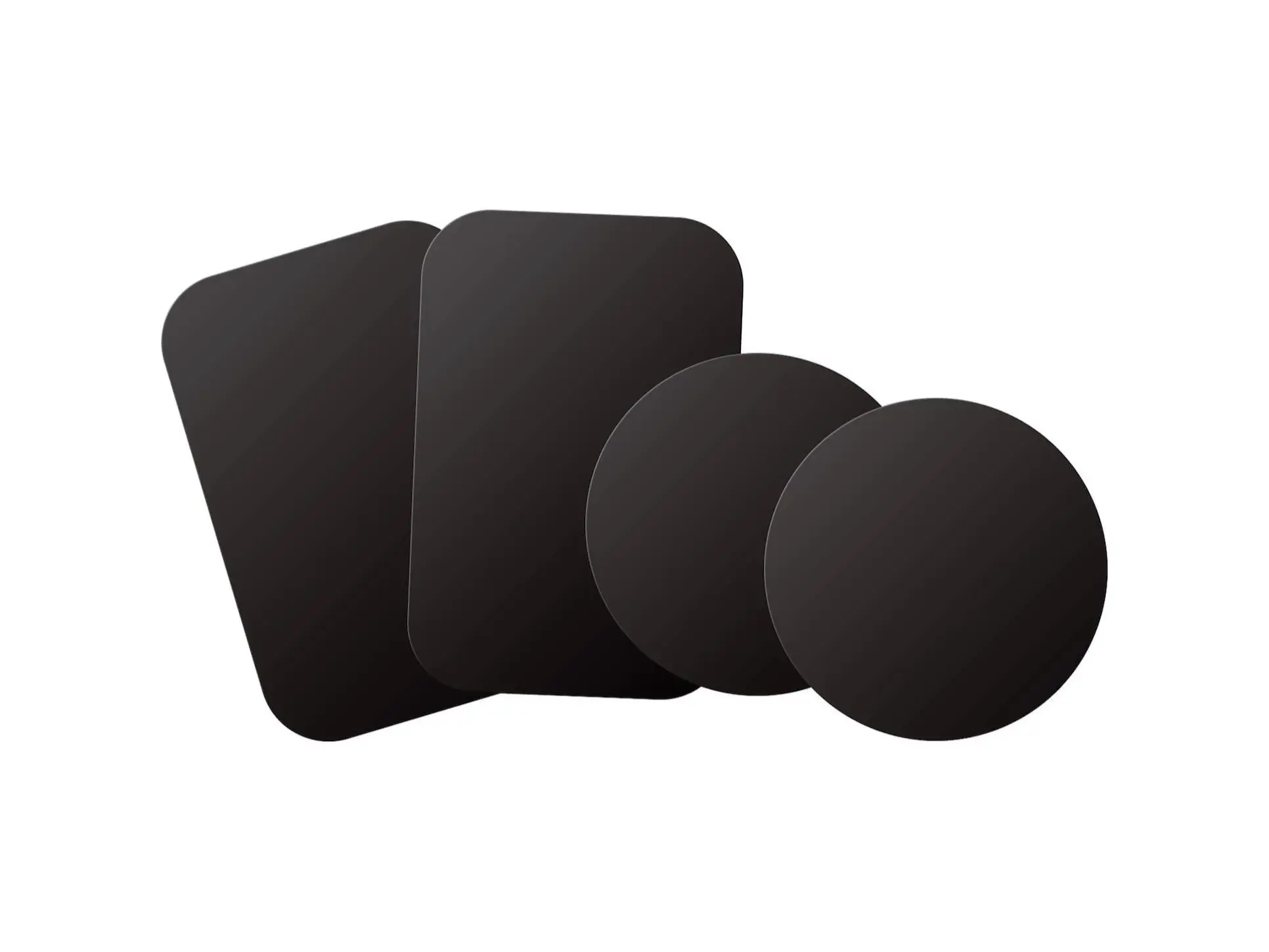 Mount Metal Plate with Adhesive for Magnetic Cradle-Less Mount X4 Pack 2 Rectangle 2 Round Compatible with Magnetic Mounts Black Easy Installation