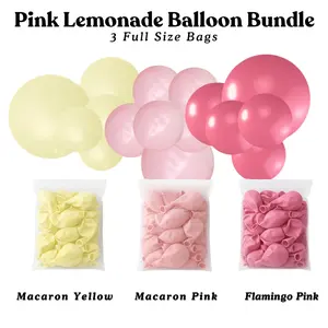 Pink Lemonade Balloon Bundle - Macaron Yellow, Macaron Pink, Flamingo Pink