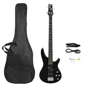GIB Electric Bass Guitar Full Size 4 String Black