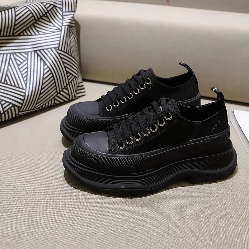 With Shoes Sporty Heel Synthetic Material Casual Shoes  football boots  Thick Sole Increased Autumn Men's Women's Trendy  Tire