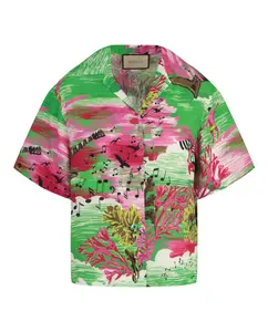 Gucci Music Ocean Print Bowling Shirt Multi (women) by StockX