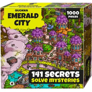 QUOKKA 1000 Piece Puzzle for Adults Emerald Kingdom — Fantasy Adult Puzzles with Secret Tasks & Audio Story for Deep Relaxation