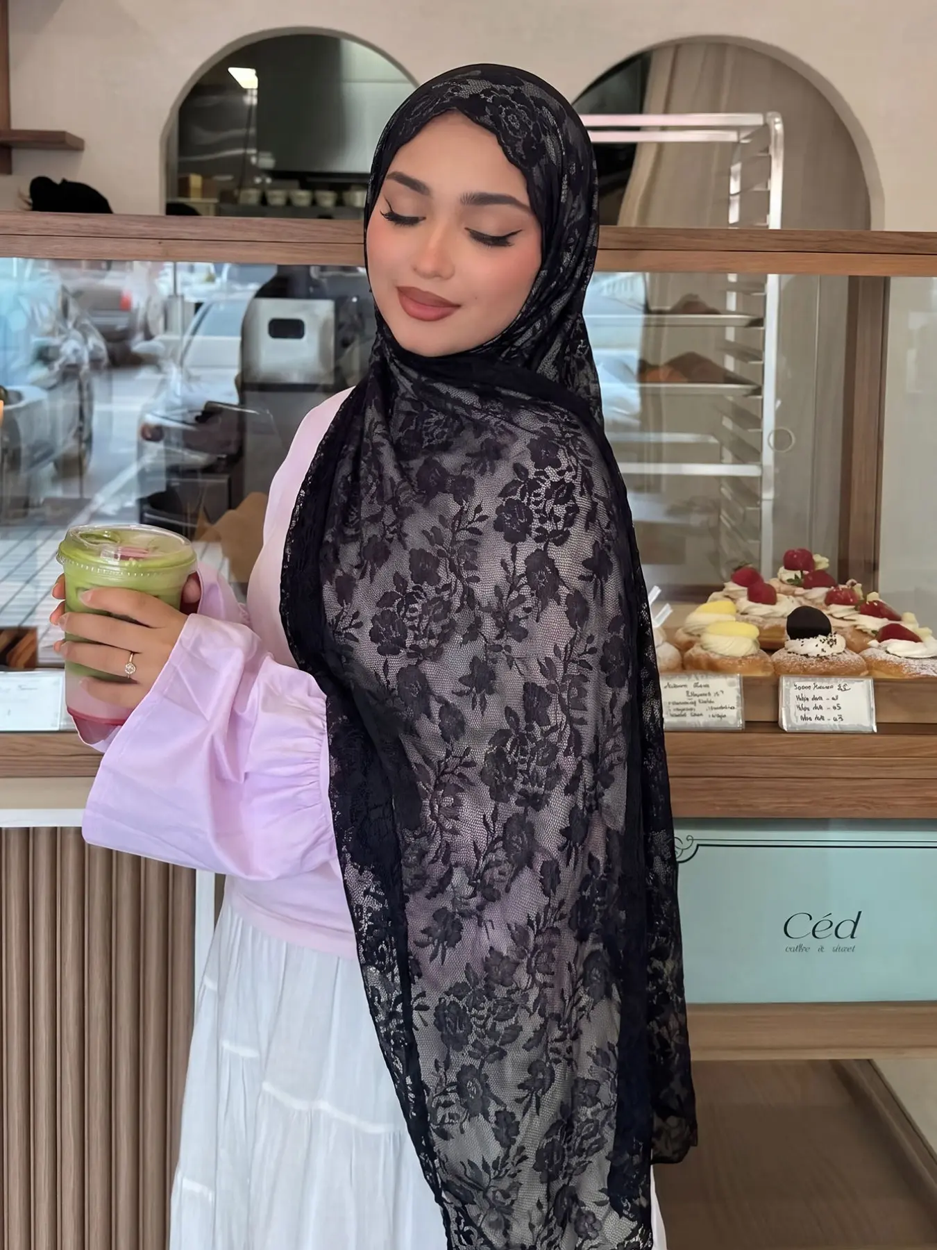 1pc 85*180cm gray and purple tone retro floral silk scarf, bohemian style multi-purpose shawl, fashionable and versatile bandana, contrasting edge scarf, commuting and travel atmosphere decorative scarf Hijab
