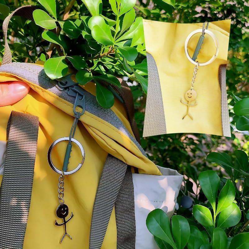 Stainless Steel Doodle Keychain Middle Finger Pendant Keyring