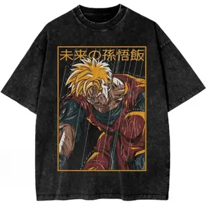 Women's Son Gohan Dragon Ball Graphic T-Shirt - Vintage Cotton Round Neck Short-Sleeve Unisex Casual Streetwear Top, Trendy for Anime Fans, Conventions, Shortsleeve
