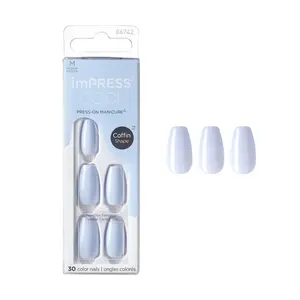 KISS imPRESS Press-On Manicure Fake Nails - Cloudless