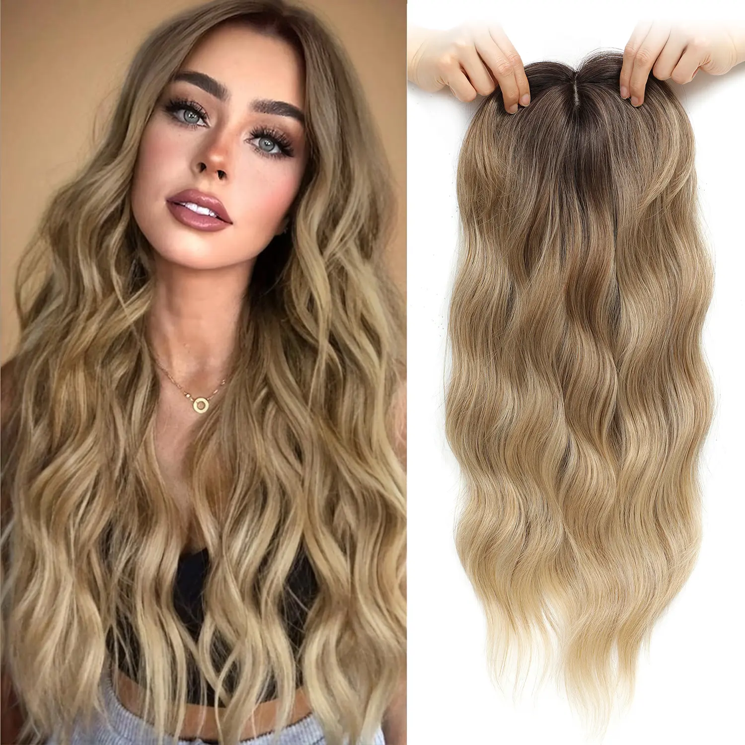 Hair toppers for women hair toppers toppers hair pieces for women hair toppers for thin hair long wavy hair toppers for thinning hair hair toppers for women with thinning hair synthetic wig clip in hair toppers with bangs