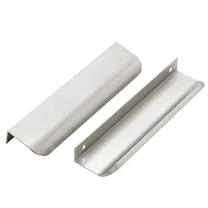 Ravinte Cabinet Handles Finger Edge Pulls Silver Drawer Edge Pulls Brushed Nickel Finger Pulls for Cabinets Concealed Handles