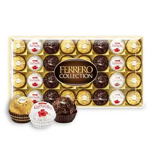 Ferrero Collection Premium Chocolate Candy Assortment of Hazelnut, Dark Chocolate and Coconut, 32 Count Holiday Gift Box, 12.7 oz