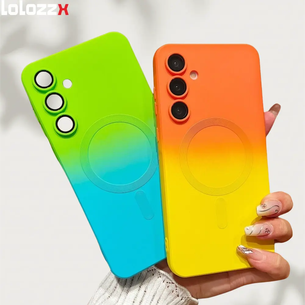Gradient Soft Case for Samsung Galaxy S26 S25 Ultra A55 A56 A36 A35 S24 S23 S22 S21 Plus FE Note20 For Magsafe Magnetic Cover
