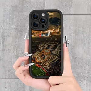 Madrid Style Spanish Design | Durable & Long-Lasting | Camera Protection | Shockproof & Drop-Resistant | Matte Anti-Slip | Light Luxury Fashion, UV Printed for iPhone 17 Air 16 15 14 13 12 11 Pro Max Plus   - Black TPU Soft Case with Shock