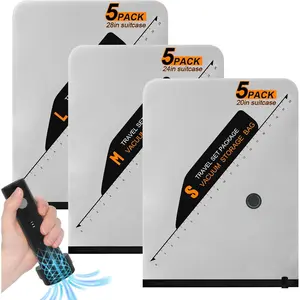 15 Pack Space Saver Vacuum Storage Bags with 6000Pa  Air Pump for Clothes Comforters, 5 +5 Medium+5 Small Storage Bags Vacuum Sealed, Compression Packing Ziplock Bags for Suitcase