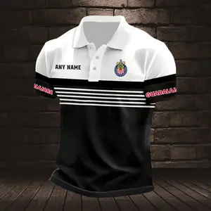 LIGA MX Chivas Guadalajara Personalized Name Stripped Multi Color Polo Design ST2501