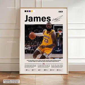 [Sale Up to 45%] LeBron-J Poster, Basketball Superstar Print, Basketball Wall Art, Sports Decor, King James Artwork, Basketball Print