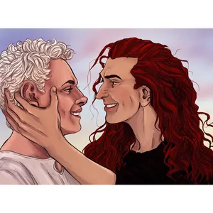 After the Beginning Print Good Omens Gomens Aziraphale Crowley Ineffable Husbands Michael Sheen David Tennant Poster Decoration Decor Artistic