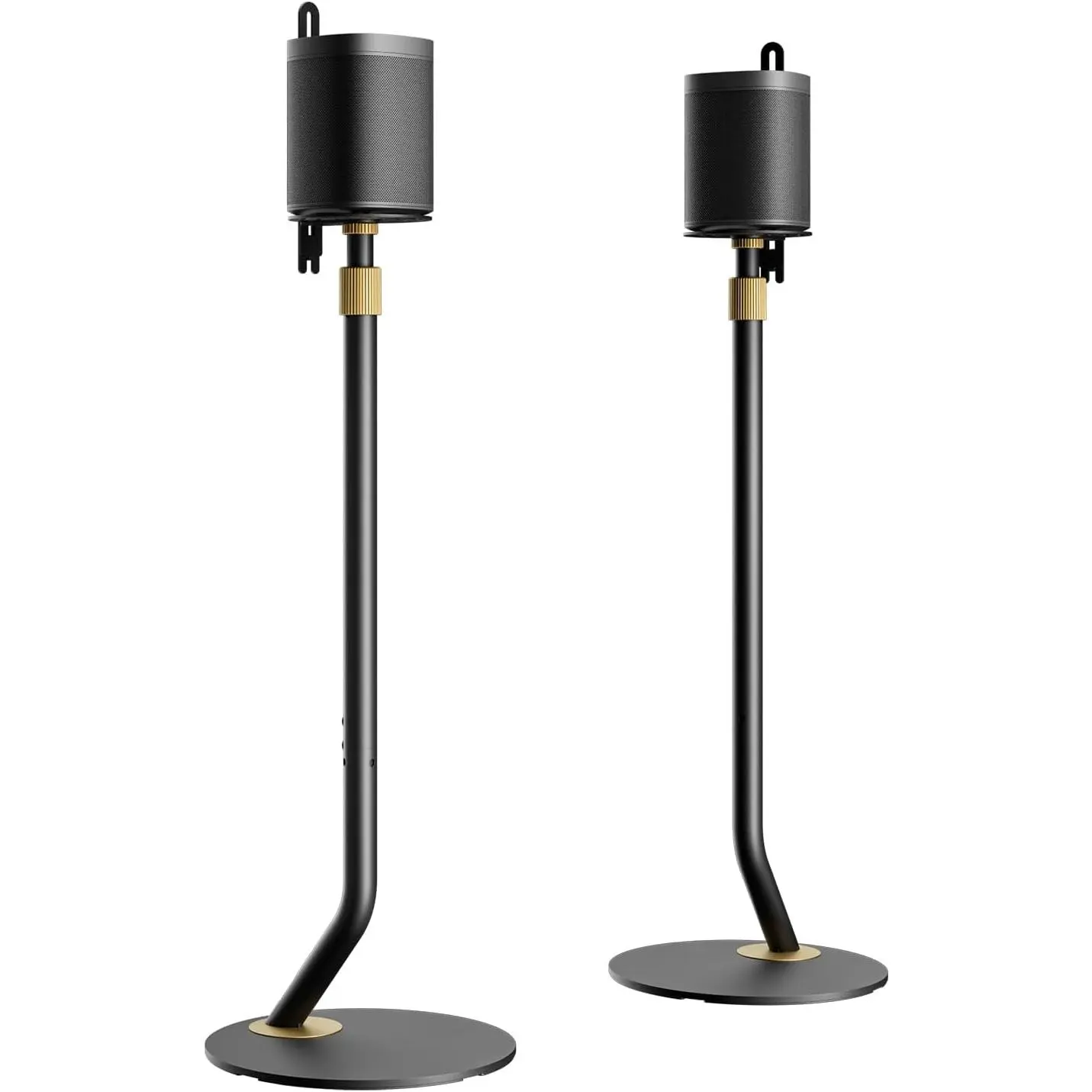 FITUEYES Universal Speaker Stand, Adjustable Height Stand Pair for Satellite & Small Bookshelf Speaker up to 11LBS, Extend 27.5” to 39.3” for Multi-Audio, Master Series