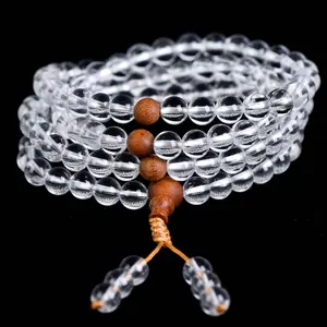 [Designer] Natural 108 Clear Quartz multi-circle bracelet original design simple accessories unisex birthday gift