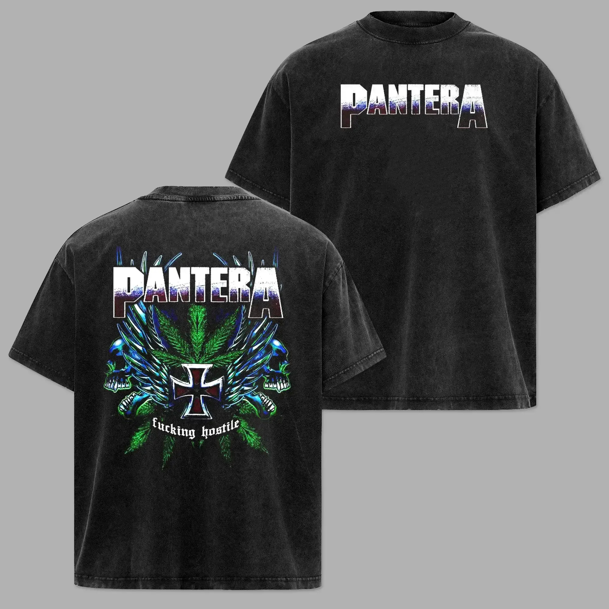 Vintage Pantera Band Double Sided Graphic Washed Tee, Hoodie Unisex Heavy Metal Fan Gift, graphic streetwear t-shirt gift Menswear Top Crewneck Shortsleeve Casual, Tshirt, Relaxed Fit