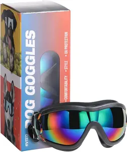 Dog Sunglasses Dog Goggles, UV Wind Dust Fog Protection Pet Glasses Eye Wear with Adjustable Strap for Medium or Large Size (Laser) NVTED