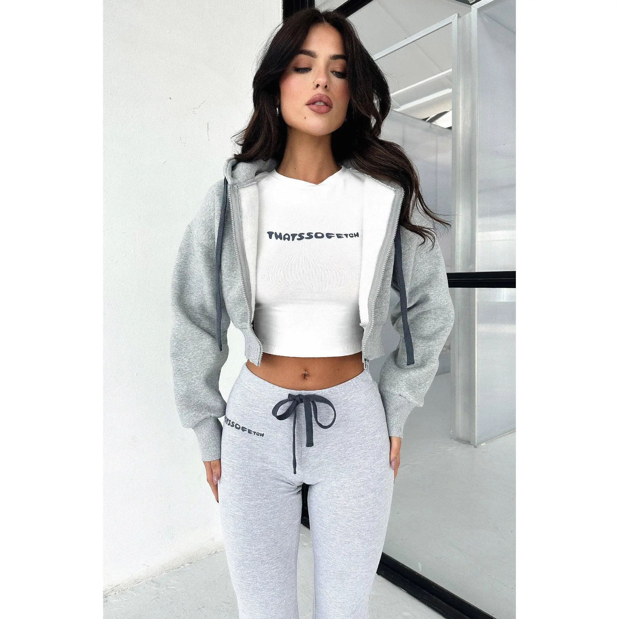 Bamba Cropped Jacket - Grey