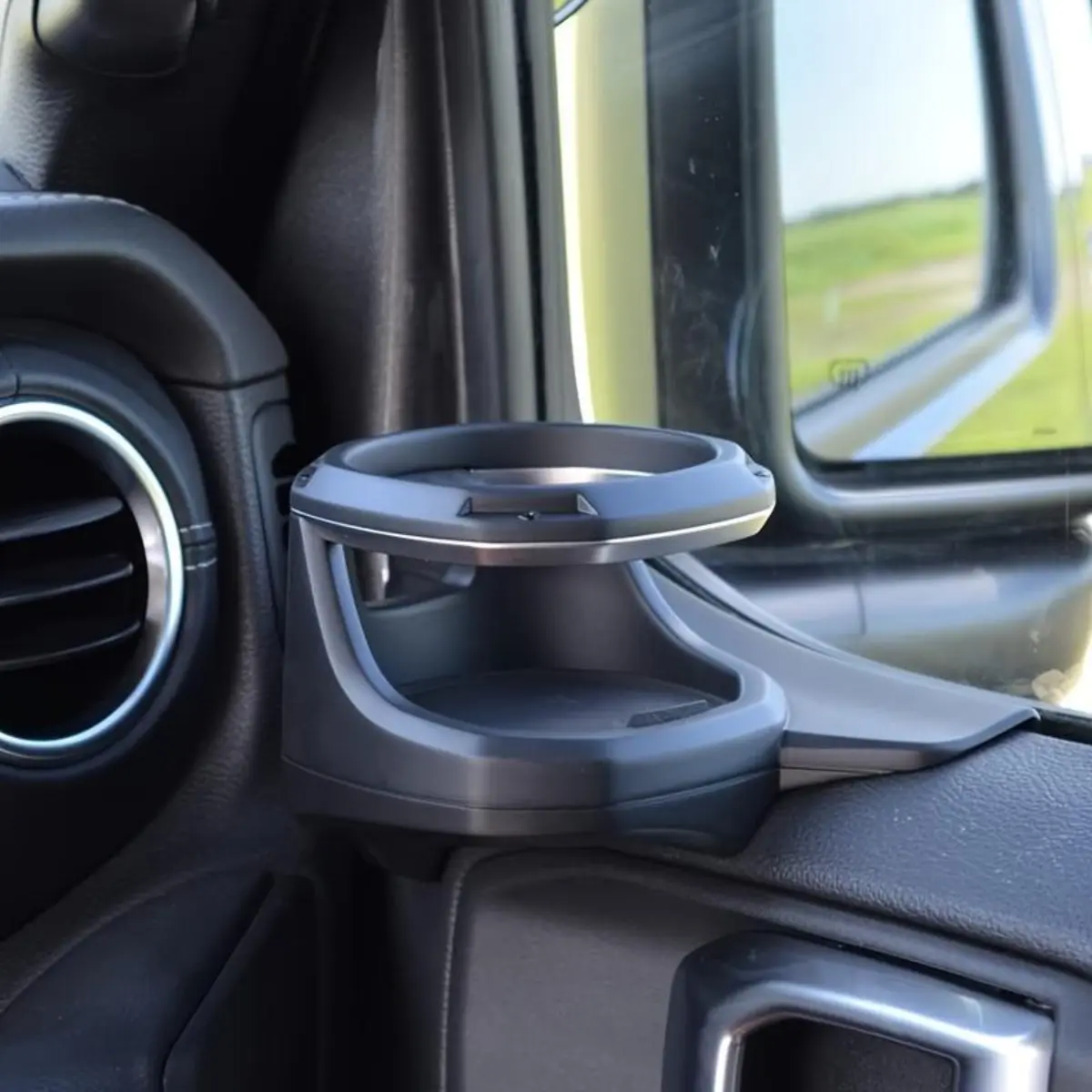 Car Cup Holder Insert - Perfect Fit Left-Side for Jeep Wrangler JL 2018-2024, Drink Holder Stowing & Tidying, Car Interior Console & Backseat Organizer, Daily Driving Essential Upgrade