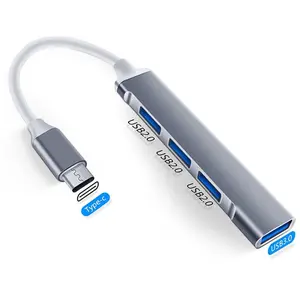 4 in 1 Type-C Docking Station, Multifunctional USB C Hub Extension, USB C Interface, 4-ports USB Aluminum Splitter, High-speed Transmission for PC Computer Laptop
