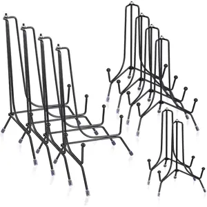 10 Pack Upgraded Plate Display Stands, 4 6 8 Inch Anti-Slip Iron Plate Holder Display Stands, Compatible 3 to 12 Inch Decorative Plates, Photo Holder Stands, Book Display Stands and Artworks