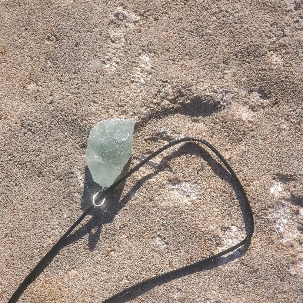 Peridot Green Necklace - Raw See-Through Stone, Natural Look, Hand Made, Adults, Casual Accessory