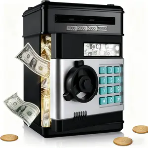 Piggy Bank Cash Coin Can ATM Bank Electronic Coin Money Bank for Kids Age 3-12, Money Savings Box Mini ATM Coin Bank Toys Gifts