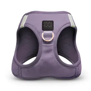 SoHo Dog Harness - Lilac Gray Pet Vest, Step-In Design, No-Pull Front D-Ring, Adjustable Velcro & Secure Buckle Closures, 5 oz