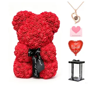Handmade Romantic Rose Bear Gift Box Set, Perfect for Birthday Parties, Valentine's Day, Mother's Day, Wedding Anniversary