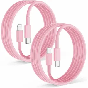 2Pack for Apple iPhone14 pro max Fast Charger Cable Pink 6ft(1.8m) , USB Type C to Lightning Cable 6 Ft(1.8m) Charging Cord for Apple iPhone 14 /iPhone13/iPhone12 Pro/11/11Pro/11Max/ X/XS/XR/XS Max/8/7/6/SE/iPad USB C Cables