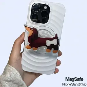 DoggoGrip, Magnetic Phone Holder and Grip for Dachshunds, Cute Puppy Phone Holder sticky mount