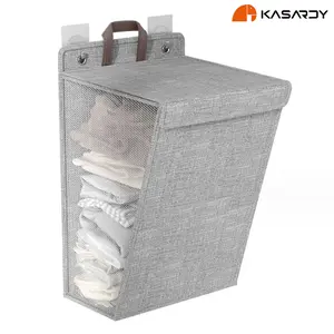 Kasardy Foldable Linen Laundry Basket, Large Capacity Dirty Clothes Storage Basket, Multifunctional Storage Basket For Bathroom, for Home Dormitory