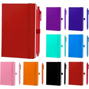 8 Pack Pocket Notebooks and Pen Set, 200 Pages/100 Sheets Small Ruled Lined Hardcover Journals A6 Mini Pocket Notebook with Pens for Work, Business, Travel, Office Supplies, 3.7 x 5.7 inch, 8 Colors