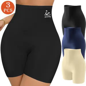 QUASTI 3-Piece High-Waisted Elegant Solid Color Buttock-Lifting Women's Boxer Briefs, Wide Waistband for a Perfect Fit, Tummy Control Shaping and Multifunctional, Sporty, High Elasticity and Breathable, Skin-Friendly panties , Sizes S-XXL
