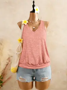Women's Soft Sleeveless Home Top, Comfortable V-Neck Vest, Perfect for Casual Home Wear, Ladies' Daily Fashion, Womenswear