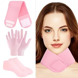 3 PCS Moisturizing Glove Socks Neck Strap Kit,Silicone Socks,for Dry Cracked Feet,Women's Moisturizing Foot Socks,for Foot Hand Softening