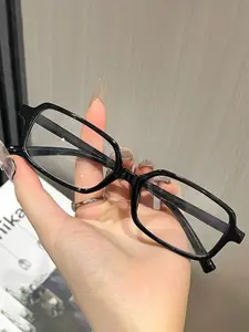 Unisex Fashion Classic Vintage Square Small Frame Glasses, Versatile Daily Wear Eyewear, Stylish and Comfortable for Men and Women