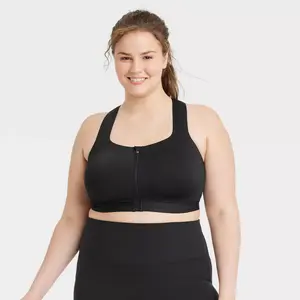 All In Motion Sports Bra Women's Sculpt High Support Zip-Front Bra