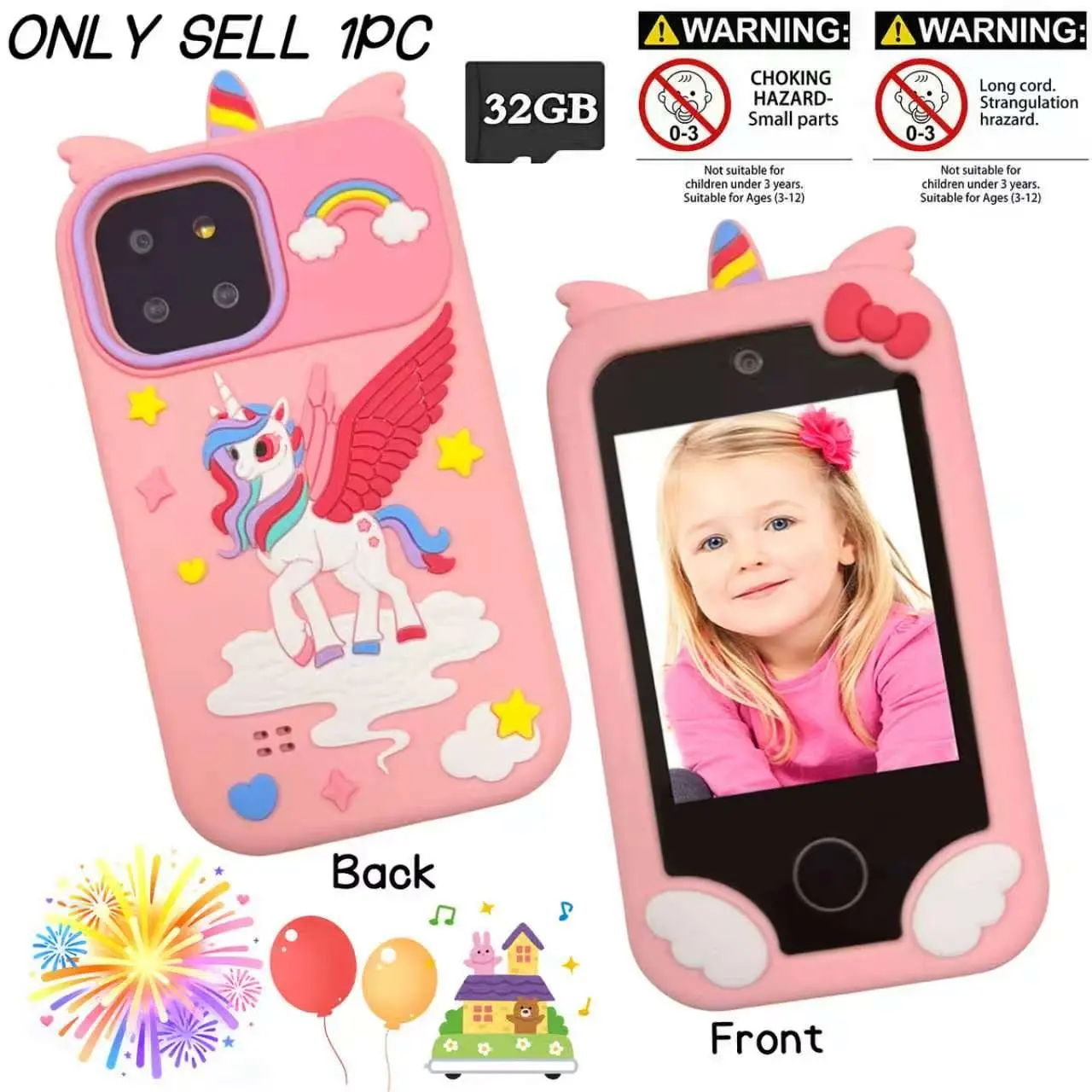 Kids' Smart Educational Toy Phone - Learning Tool - Upgraded HD Dual Cameras, Photo & Video Recording - Educational Games & Music Playback - Exquisite Gift for 3-12 Years Birthdays & Holidays